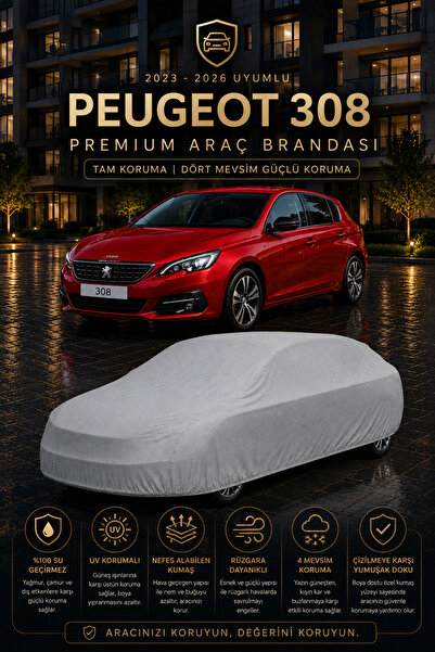 PJ & Me Peugeot 308 2023-2026 Compatible Auto Tarpaulin Full Car Protection C...