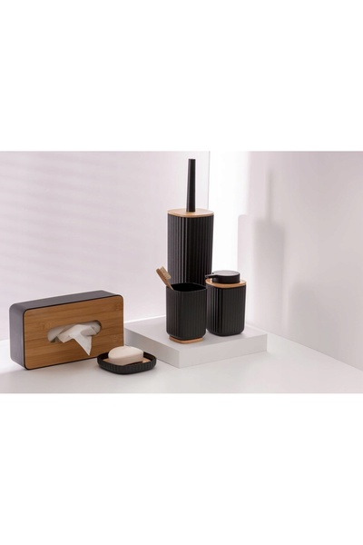 Wenko PERIE DE TOALETĂ ELEGANTĂ FUNCȚIONALĂ NEAGRĂ ÎNCHISĂ 36X10 CM