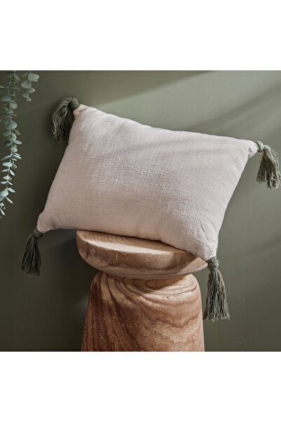 Today Pernă decorativă cu ciucuri 30 x 40 cm 100% bumbac bej
