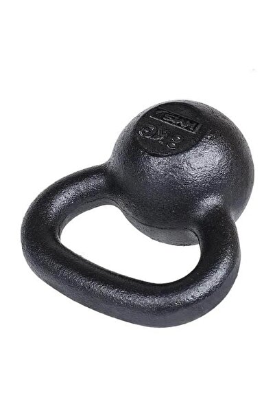 HMS Kettlebell 8 kg din fontă, negru, greu și solid, tip halteră.