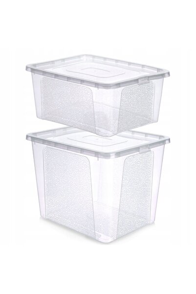 Vilde 2x Cutie de depozitare din plastic, mare, pentru jucării, 20+30L