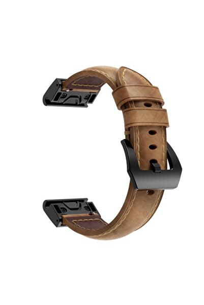 OEM Leather Strap (Genuine Leather) for Garmin Fenix 5 - Light Brown
