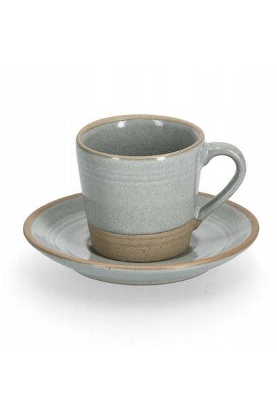 zeller Set de 4 cești de espresso din gresie + farfurioare, 60 ml