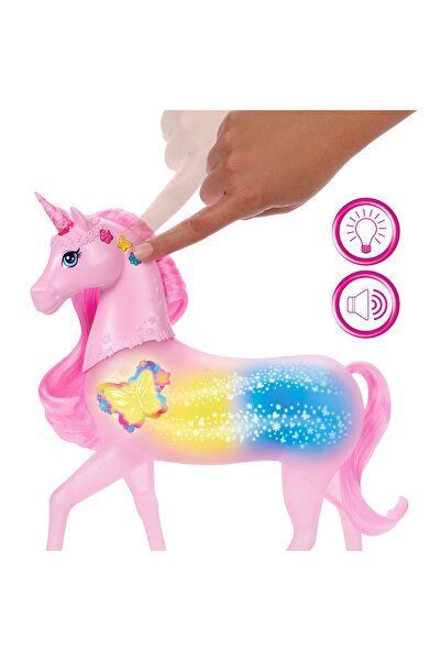 mattel FIGURINĂ BARBIE MAGIC UNICORN INTERACTIVĂ CU SUNETE ȘI MUSICĂ, 20 DE F...