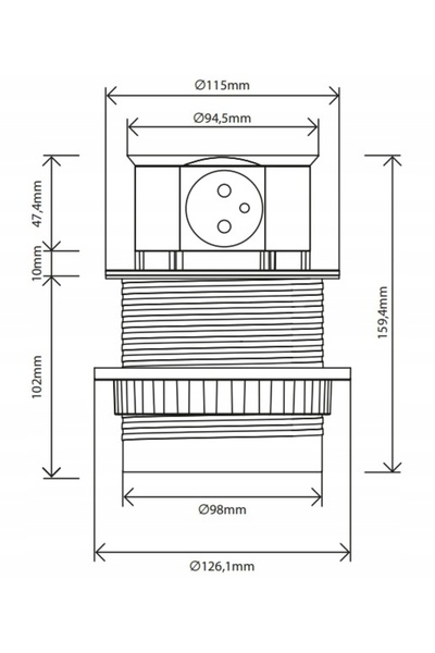 Orno Priză de mobilier triplă retractabilă cu încărcător USB de masă TIP A+C ...