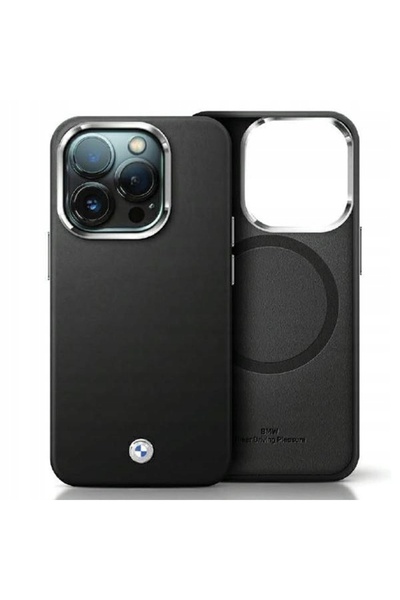 BMW Husă pentru iPhone 14, Signature Wrapped Metal MagSafe, din piele