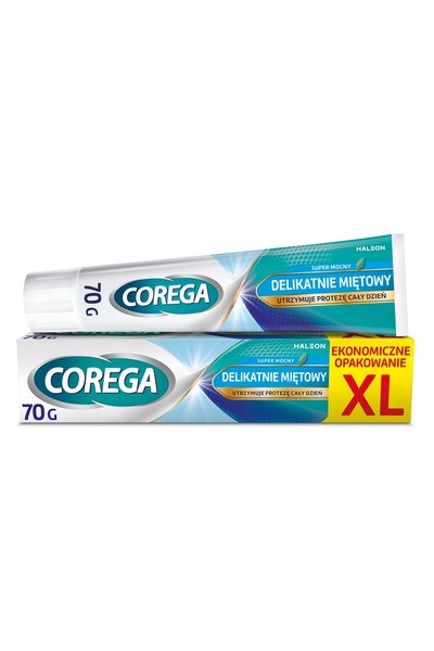 NO BRAND Adeziv Corega Super Strong pentru proteze dentare, aromă de mentă x3