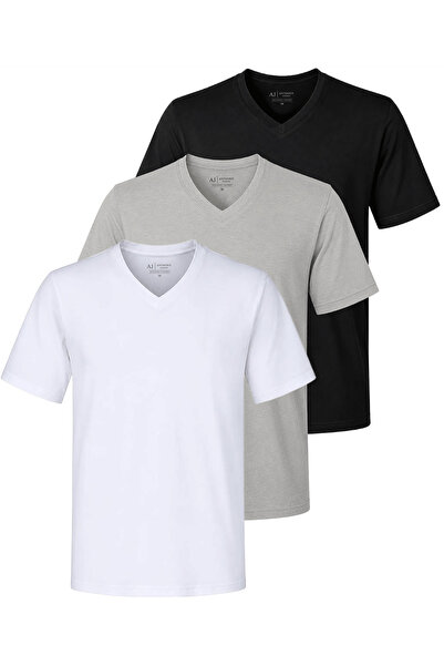 ANTHONY JACKSON 3-Pack Premium Men's V T-Shirt Moonlight