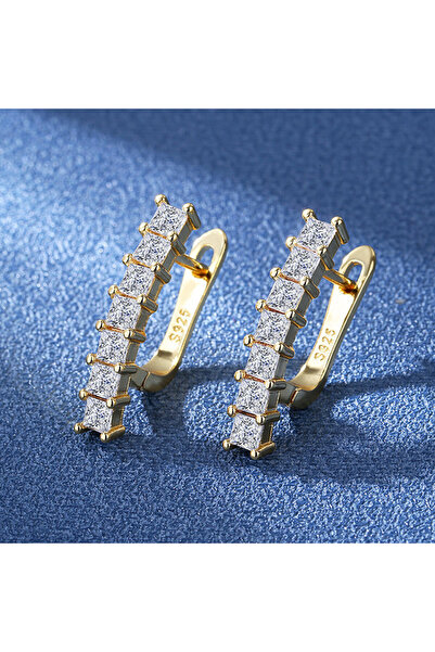 Choice gold color 925 Sterling Silver Earrings For Women Round Zircon Earring...