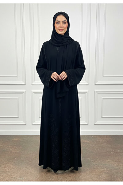 Nukhbaa Braided Accent Abaya|Crepe Fabric