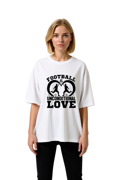 PayBuy Women's Oversize Football Love Printed Relaxed Fit Short Sleeve Casual...
