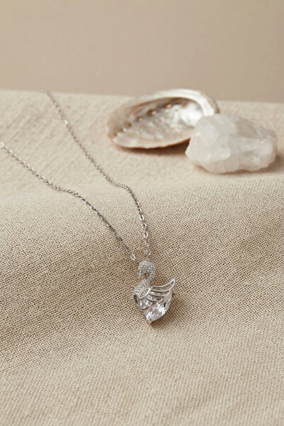 Skygo 316L Steel Chain Silver Color Swan Model Women's Necklace