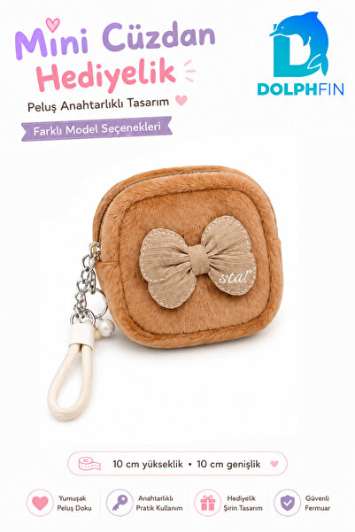 DolphFin Plush Mini Wallet with Keychain and Zipper Coin Bag Children's Gift ...