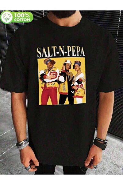 NOURAM Salt-N-Pepa Graphic T-Shirt - 100% Cotton, Black Crew Neck, Summer Tee...