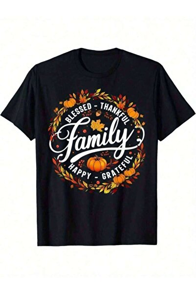 NOURAM Thankful Happy Grateful Family Matching T-Shirt Gift For Men Women Dad...