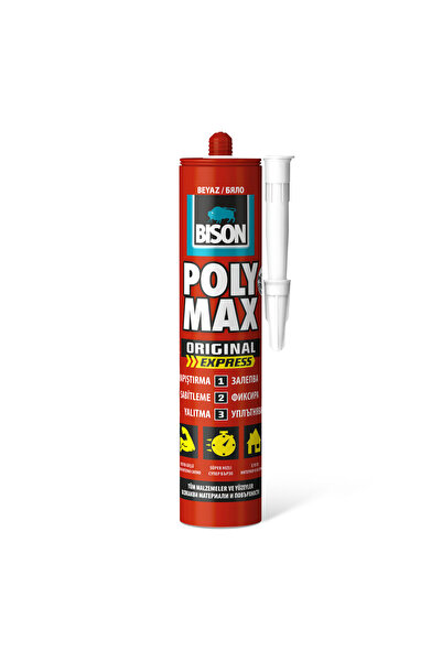 Bison Poly Max Express Adhesive and Sealant, white, 425 g, fast drying