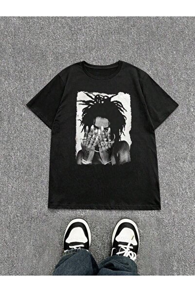 23ERVA Women Figure Print Casual Loose Fit Round Neck Short Sleeve T-Shirt