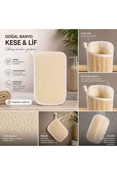 TUVERAA TUVERA Doğal Kabak Ve Sisal Lifi Banyo Kesesi - Peeling Ve Batık Karş...