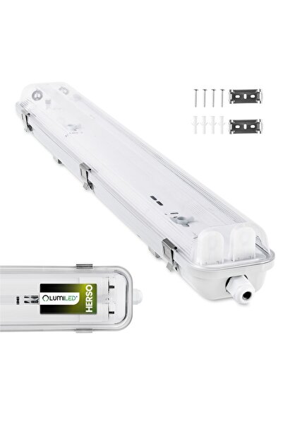 Lumiled Corp de iluminat LED ermetic, antipraf, 60cm, 2xT8 G13, IP65, HERSO