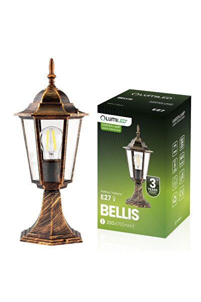 Lumiled Lampă de grădină de exterior E27, tip felinar, 39cm, patină BELLIS
