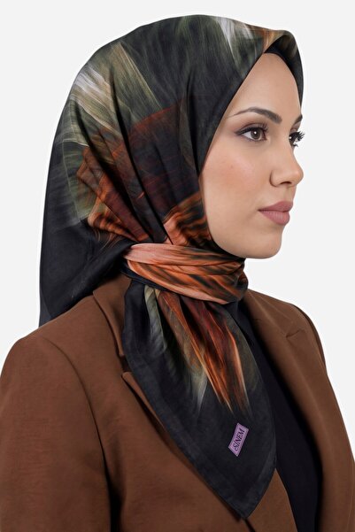hadiora Women's Black Brush Pattern Ready-To-Wear Cotton Muslin Hijab