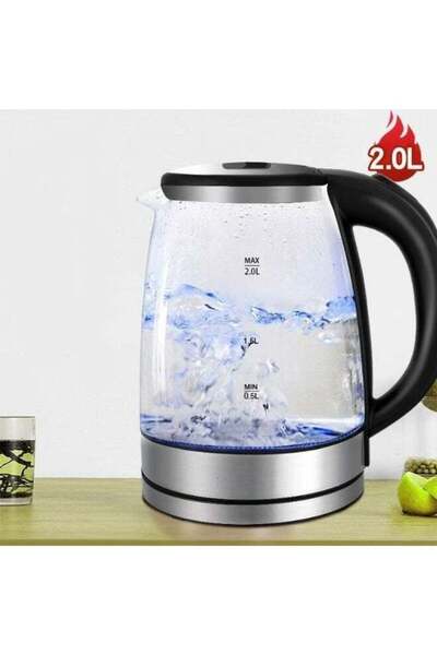 SLIVERS CRIEST Electric Kettle 2 Liter Capacity Glass Water Boiler with Rapid...