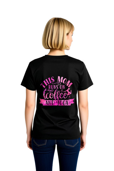 PayBuy Women's Coffee Yoga Printed T-Shirt Relaxed Fit Short Sleeve Round Nec...