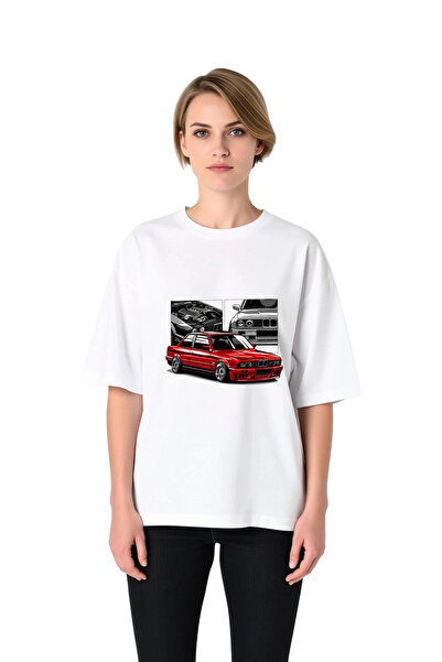 PayBuy Γυναικείο μπλουζάκι Oversize Classic Automotive Print με στρογγυλή λαι...