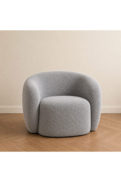 homejoyz Glim Glide Boucle Lounge Chair - 80X80X80 cm - Grey