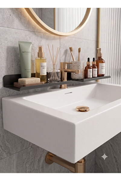 EVA METAL TASARIM Çok Amaçlı Lavabo Üzeri Düzenleyici, Banyo Rafı, Raf 60 Cm