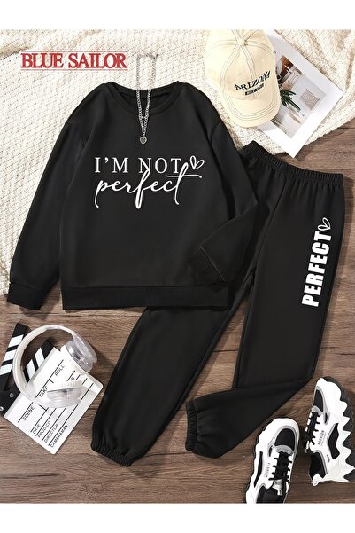 darkopia Unisex Men's Women's Not Perfect Printed 3 Thread Crew Neck Sweatshi...