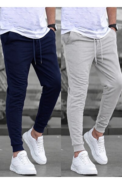 TORUK MAKTO Set de 2 pantaloni de trening unisex cu tiv cu nervuri Jogger, cu...