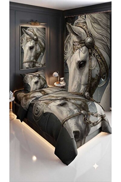 Elmas Dizayn 280*240 Cm. Special Design Single Bedding Set with Background Cu...