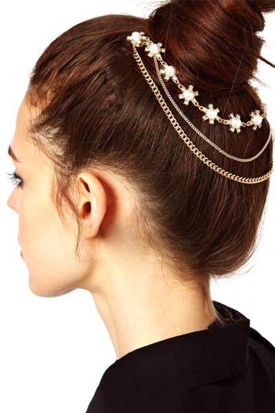 VeeShop Decorative hair combs with chains and flowers