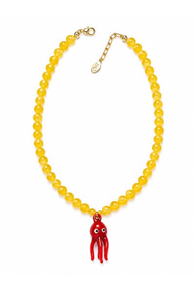 Bo Takı ve Aksesuar Murano Glass Beaded Design Necklace with Glass Tips Burcu...