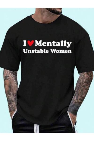 25W تي شيرت برسومات Allure Of Mentally Unstable Women من القطن المريح للجنسين...