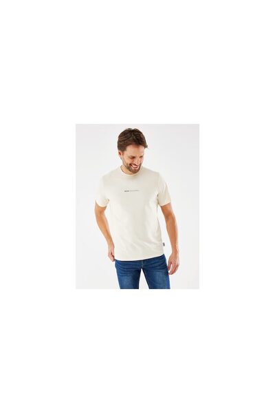 MEXX Fashion T-Shirt Μπεζ Μονόχρωμο με Λογότυπο