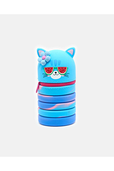 REDTAG Girls Blue Cat Silicone Pencil Case With Charm