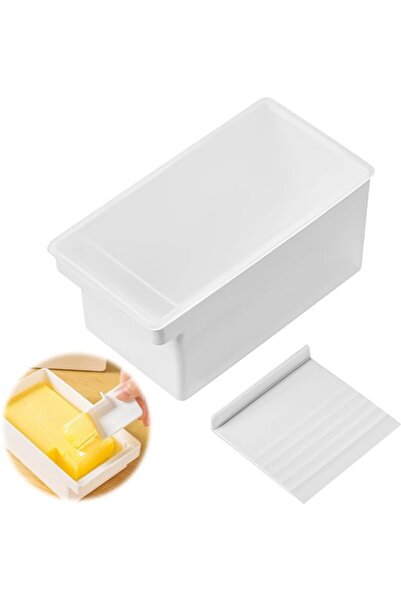STARSTAR Butter dish with lid, cutter, storage container, white