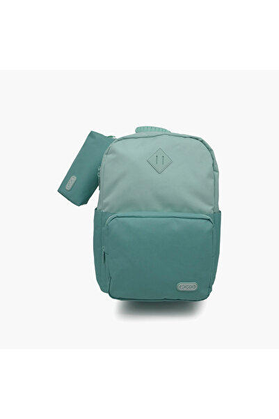 Roco Plain 2-Piece School Backpack Set for Boys 5-8 Yrs with Pencil Case - 17...