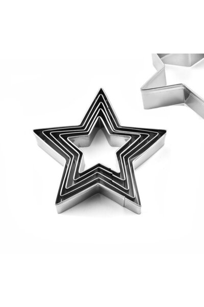 STARSTAR Star-shaped cookie cutter set (5 pieces), stainless steel, silver.