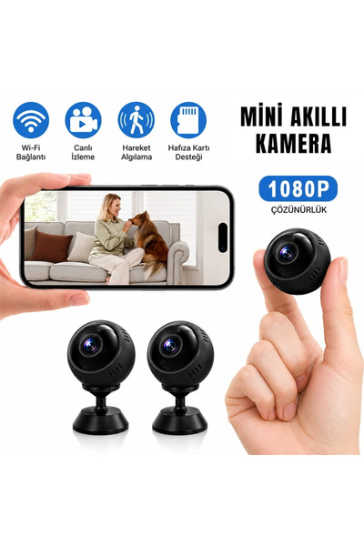 Yenimiyeni Full HD 1080P Wifi Şarjlı Mini Güvenlik Kamerası Geniş Açılı Balık...