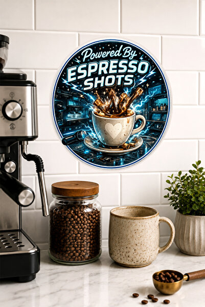 Mayeka Pokreće ga Espresso Shots Moderna MDF okrugla zidna ploča za kafu