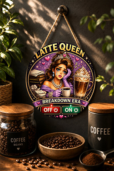 Mayeka Latte Queen Breakdown Era Krunisana princeza Okrugli MDF sto za kafu