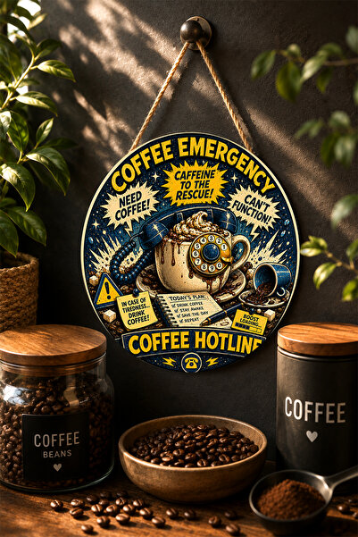 Mayeka Linie de urgență pentru cafea Cafeina la salvare Masă rotundă din MDF,...