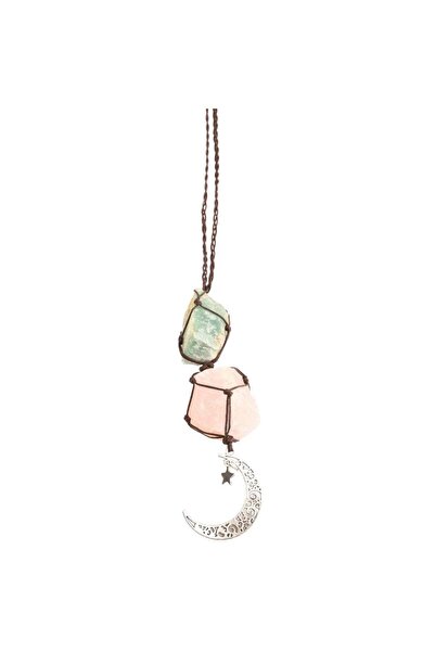 craftmystic Ornament de agatat cu cristale vindecatoare Cuart Roz si Amazonit...