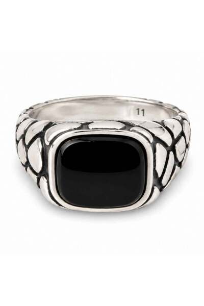 craftmystic Inel Barbatesc Argint 925 cu Onix - Protectie si Putere Masculina