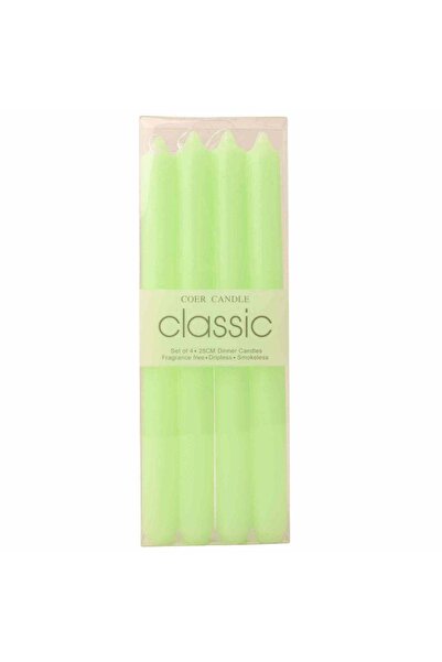 craftmystic Set 4 Lumanari drepte verde lime de 25 cm - Lumanari fara picurar...