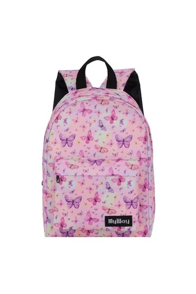 Zâna Casei Rainbow Pink Kindergarten Backpack with Butterfly Pattern
