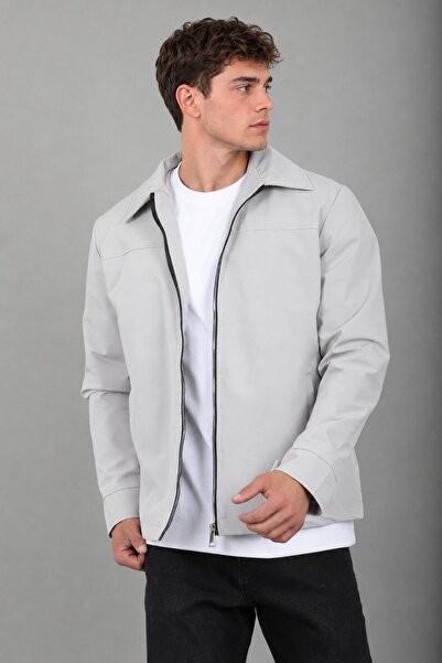 ByTrend معطف موسمي من قماش تايسون بياقة وسحاب أمامي PLDP 3034_60396-1